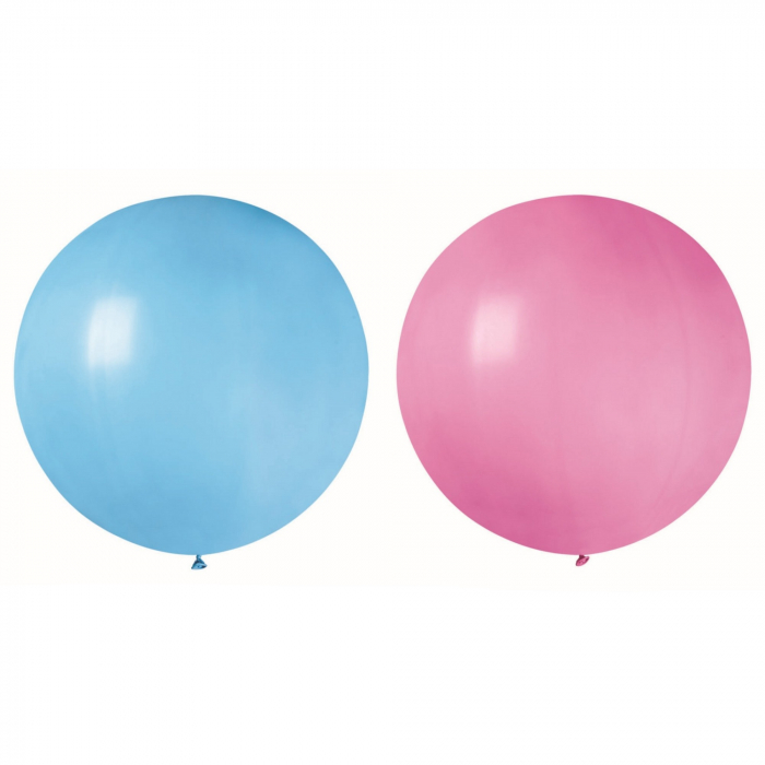 Set 2 Baloane din Latex, Flippy, Model Party Jumbo, 90 cm, Roz si Bleu, 35 g [1]