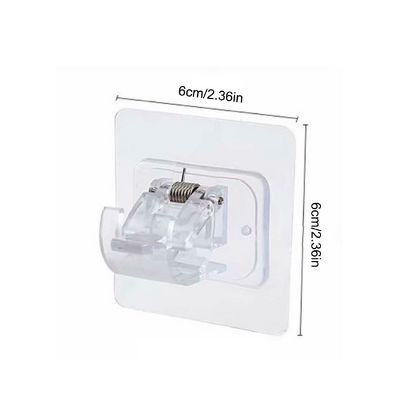 Set 2 Carlige Adezive Transparente, Flippy, Rezistente la Apa, 5 kg, Plastic, 6x6x4 cm [9]