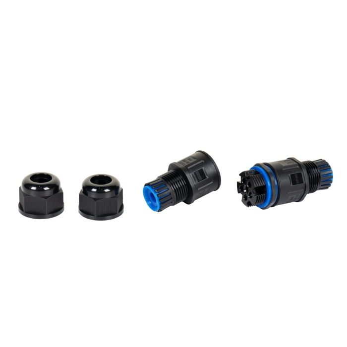 Set 2 conectori cablu Detoolz, ermetici, Ø22x72mm, 4 pini, clasa de etanseitate IP68 [2]