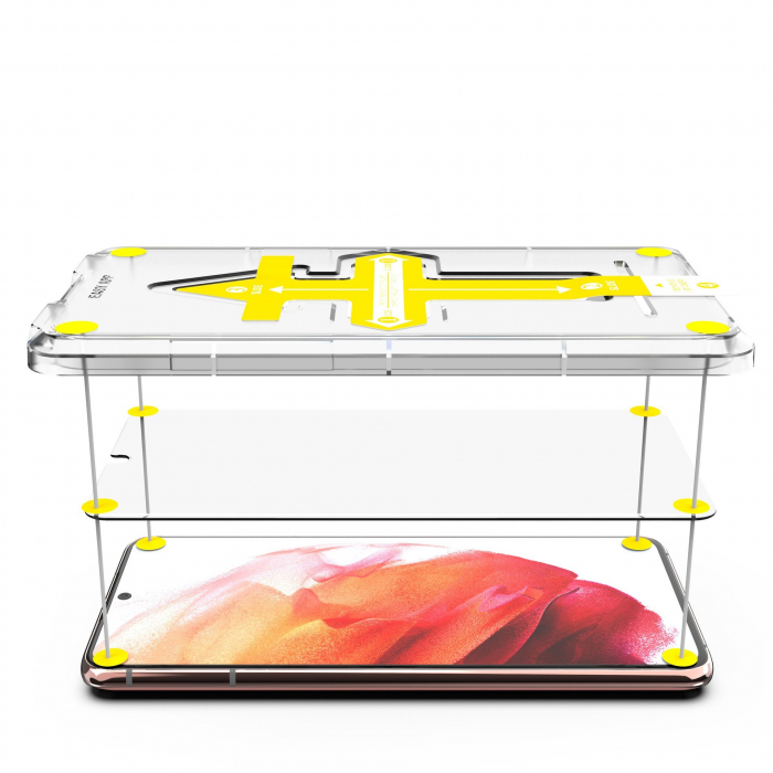 Set 2 folii sticla securizata cu sistem de montare usor si rapid Flippy compatibila cu Apple iPhone 12 / 12 Pro Transparent [3]