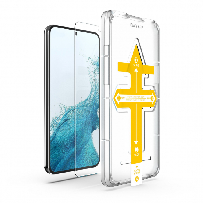 Set 2 folii sticla securizata cu sistem de montare usor si rapid Flippy compatibila cu Apple iPhone 12 / 12 Pro Transparent [2]