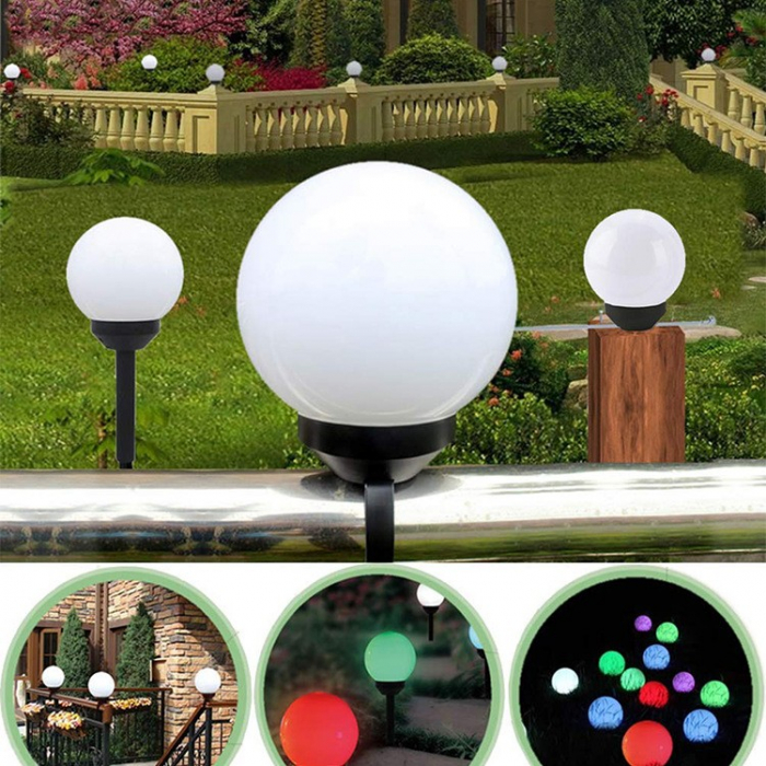 Set 2 lampa solara LED, Sferica, Tip Glob Flippy, Diametru 10 cm, Multicolor [7]