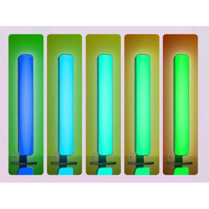 Set 2 Lampi de Birou, Flippy, RGB Colorat, 28 LED, Putere 5V, Telecomanda cu 24 de Taste, Cablu USB, Negru, 25.5x4x3.5cm [4]