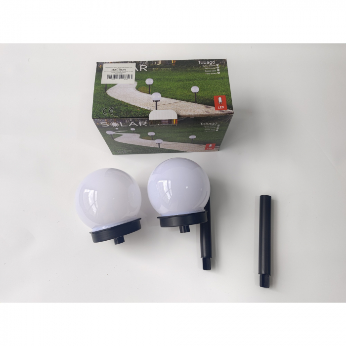 Set 2 Lampi Solare LED, Sferice, Tip Glob Flippy, Diametru 10 cm, Alb rece [16]
