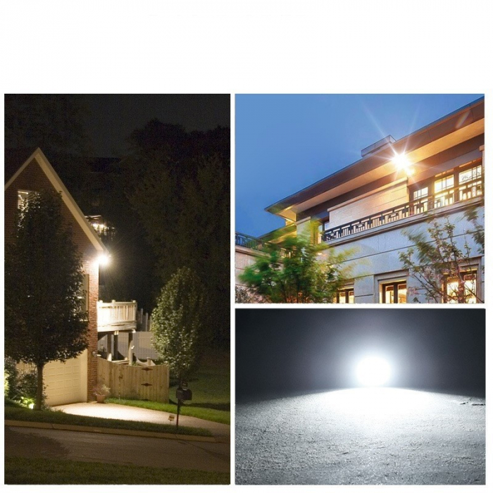 Set 2 proiectoare LED cu Panou Solar Flippy, Senzor de miscare, Telecomanda, Waterproof, 200 LED-uri incorporate, 65W, 24x18 cm, IP67, Design Modern, Negru [3]