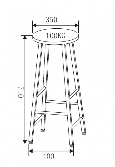 Set 2 scaune bar Hogland, negru si stejar antichizat, 40x40x71 cm [9]