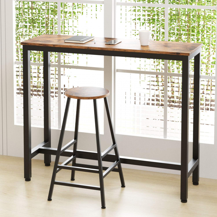 Set 2 scaune bar Hogland, negru si stejar antichizat, 40x40x71 cm [5]