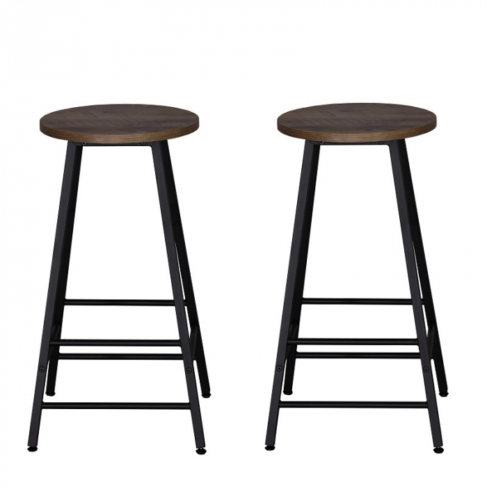 Set 2 scaune bar Hogland, negru si stejar antichizat, 40x40x71 cm [1]