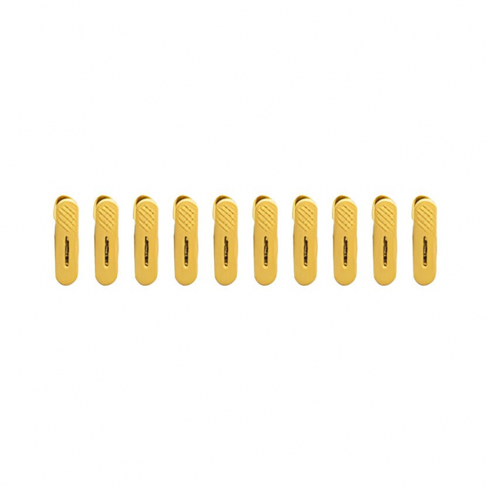 Set 20 de Cleme pentru Haine, Flippy, de Prindere pentru Pantaloni, Atasabile la Umerase, 1.6x2.3x6.35 cm, Galben [1]