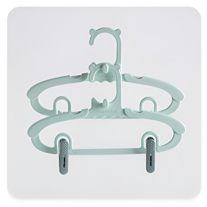 Set 20 de Cleme pentru Haine, Flippy, de Prindere pentru Pantaloni, Atasabile la Umerase, 1.6x2.3x6.35 cm, Verde [7]