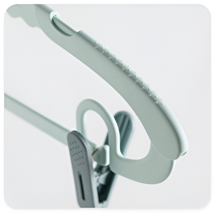 Set 20 de Cleme pentru Haine, Flippy, de Prindere pentru Pantaloni, Atasabile la Umerase, 1.6x2.3x6.35 cm, Verde [4]