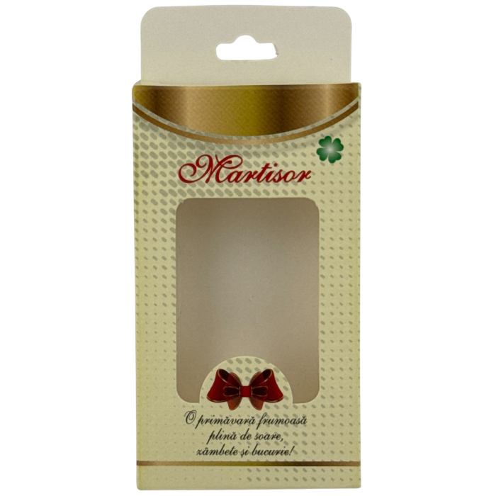 Set 200 Bucati Ambalaje de Carton pentru Martisoare, Flippy, Cutii Brosa, Model cu Funda, Galben [3]