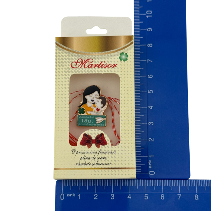 Set 200 Bucati Ambalaje de Carton pentru Martisoare, Flippy, Cutii Brosa, Model cu Funda, Galben [2]