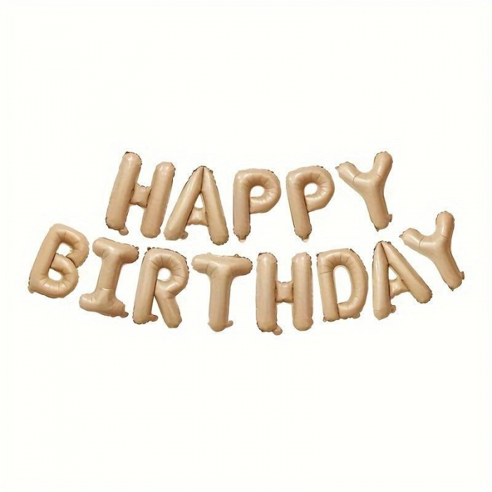 Set 25 de Baloane din Folie Metalizata si Latex, Flippy, Figurine 2 Stele, 4 Baloane Confetti, 13 Litere, 6 Latex, Model Happy Birthday, Tema Aniversare, 40 cm, Ambalaj Individual, Pai Inclus, Umflare [1]