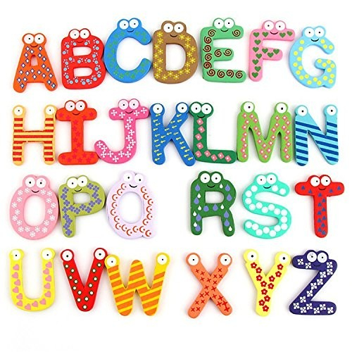 Lichidare Set 26 Magneti de Frigider pentru Copii, Flippy, Model Alfabet A-Z, Figurine Amuzante, din Lemn, Multicolor [7]