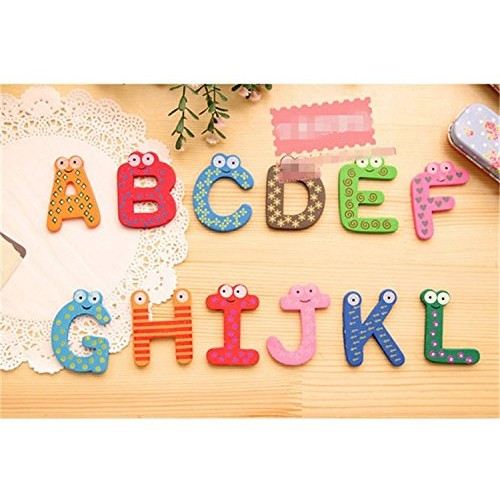 Set 26 Magneti de Frigider pentru Copii, Flippy, Model Alfabet A-Z, Figurine Amuzante, din Lemn, Multicolor [3]