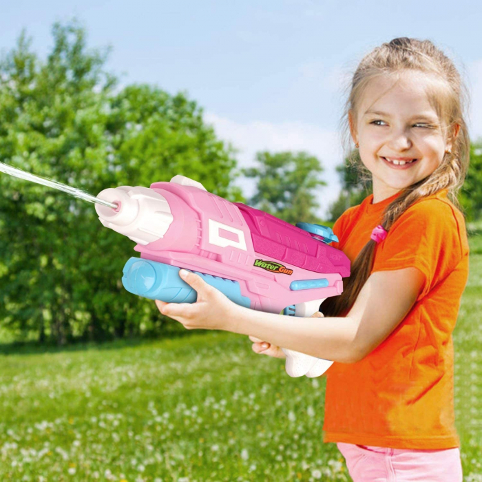 Set 2x Pistol cu Apa pentru Copii, Rezervor, Pentru Piscina/Plaja, Flippy, 6ani+, Roz + Albastru, 600 ML [4]