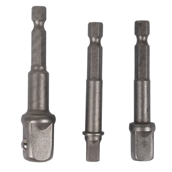 Set 3 adaptoare hexagonale Detoolz, patrat 1/4" - 3/8" - 1/2", material Cr-V [2]
