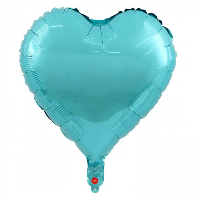 Set 3 Baloane din Folie Metalizata, Flippy, Figurina Inima, Tema Ziua Indragostitilor, 45 cm, Ambalaj Individual, Pai Inclus, Umflare cu Aer sau Heliu, Albastru/Argintiu [3]