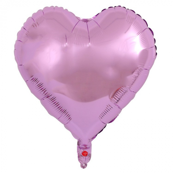 Set 3 Baloane din Folie Metalizata, Flippy, Figurina Inima, Tema Ziua Indragostitilor, 45 cm, Ambalaj Individual, Pai Inclus, Umflare cu Aer sau Heliu, Roz [2]