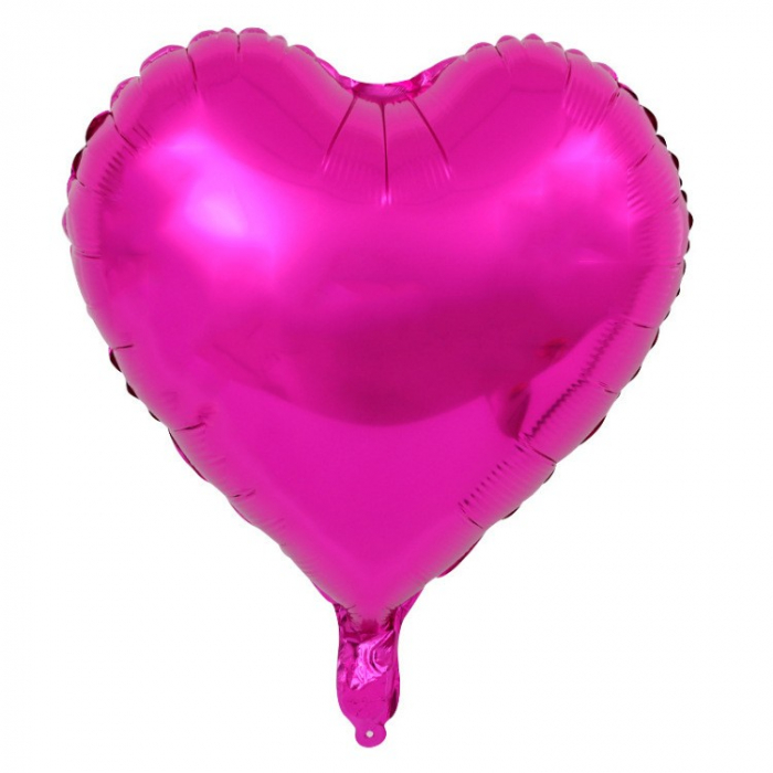 Set 3 Baloane din Folie Metalizata, Flippy, Figurina Inima, Tema Ziua Indragostitilor, 45 cm, Ambalaj Individual, Pai Inclus, Umflare cu Aer sau Heliu, Roz [3]