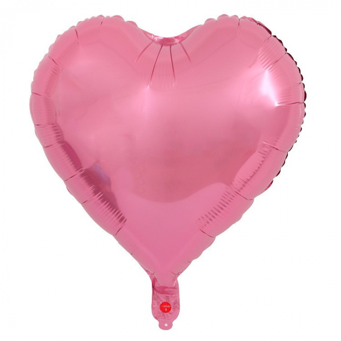 Set 3 Baloane din Folie Metalizata, Flippy, Figurina Inima, Tema Ziua Indragostitilor, 45 cm, Ambalaj Individual, Pai Inclus, Umflare cu Aer sau Heliu, Roz [4]