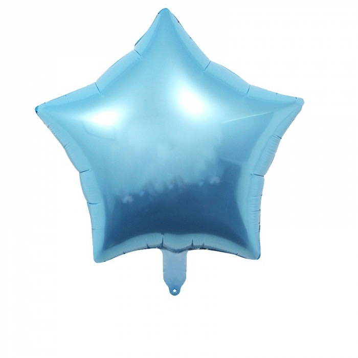 Set 3 Baloane din Folie Metalizata, Flippy, Figurine Picior 46x79 cm, Inima 45cm, Stea 45cm, Model It&#039;s a Boy, Tema Gender Reveal, Ambalaj Individual, Pai Inclus, Umflare cu Aer sau Heliu, Albast [3]