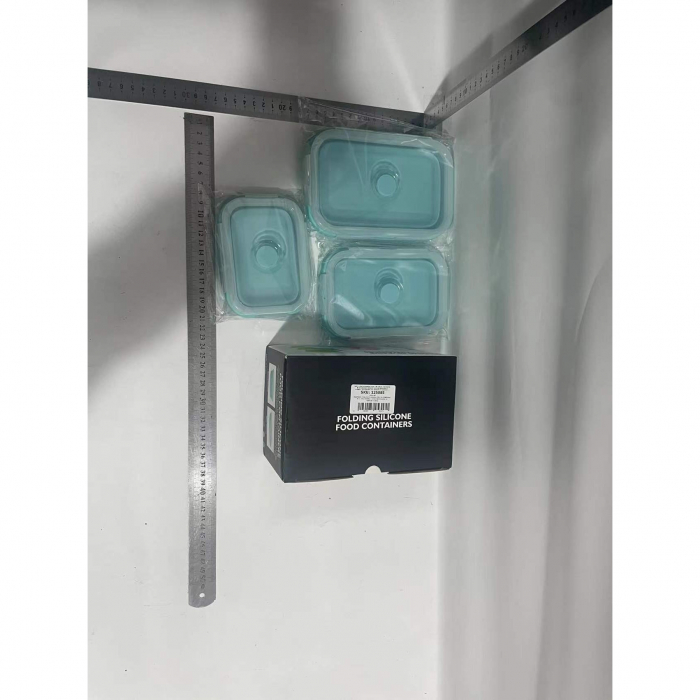 Set 3 caserole pliabile Flippy, din silicon, rezistenta la temperaturi ridicate, usor de depozitat si curatat, 350/500/800 ml, utilizare in cuptorul cu microunde, albastra [8]