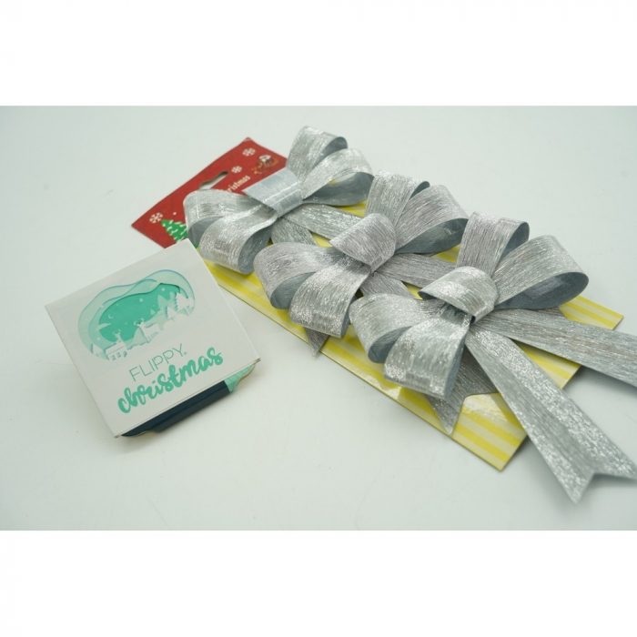 Set 3 fundite pentru brad, Argintii, 10 x 11 cm, din poliester, Flippy [2]