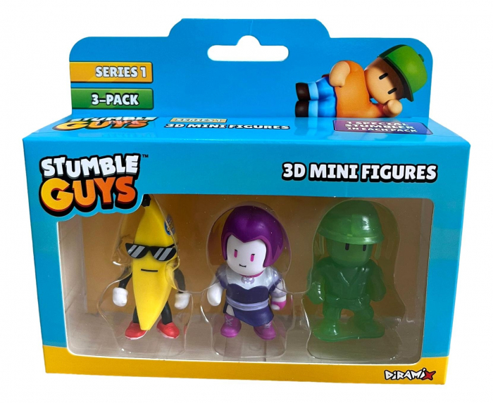 Set 3 mini figurine Stumble Guys, 3D Seria 1 - Banana Guy, Lilith Nightshade. Army Man [2]