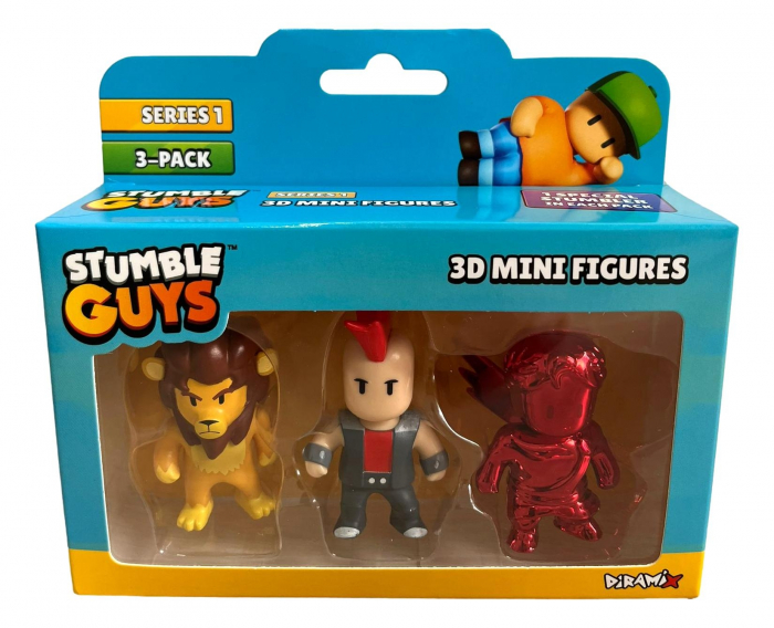 Set 3 mini figurine Stumble Guys, 3D Seria 1 - Leonidas, Punk Dude, Ruby Cupid [2]