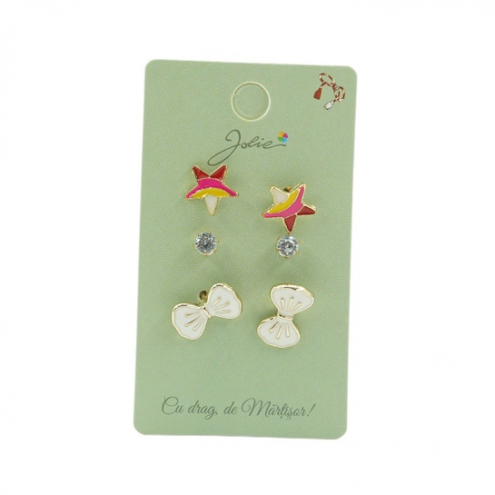 Set 3 Perechi Cercei Stea, Piatra, Fundita [1]