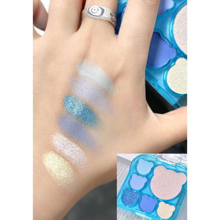 Set 3 Produse de Machiaj, KEVIN &amp;amp; COCO, Ice Blue Bear, 6 culori, 15.5 x 13 x 3.4 cm [5]