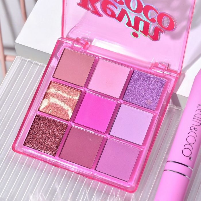 Set 3 Produse de Machiaj, KEVIN &amp;amp; COCO, Pink Ice Star, 9 culori, 15.5 x 13 x 3.4 cm [5]