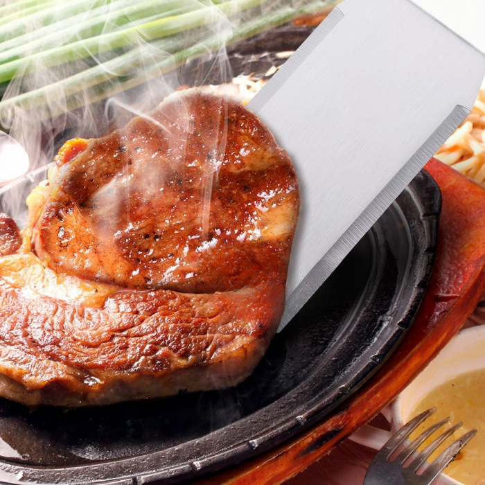 Set 3 spatule pentru gratar Flippy, din metal, margini subtiri, suprafata antiaderenta, rezistente la temperaturi ridicate, maner ergonomic din lemn, 3 forme, agatatoare, gri [3]