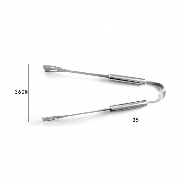 Set 3 Ustensile pentru Gratar, Flippy, din Otel Inoxidabil, Geanta Oxford, Argintiu [6]