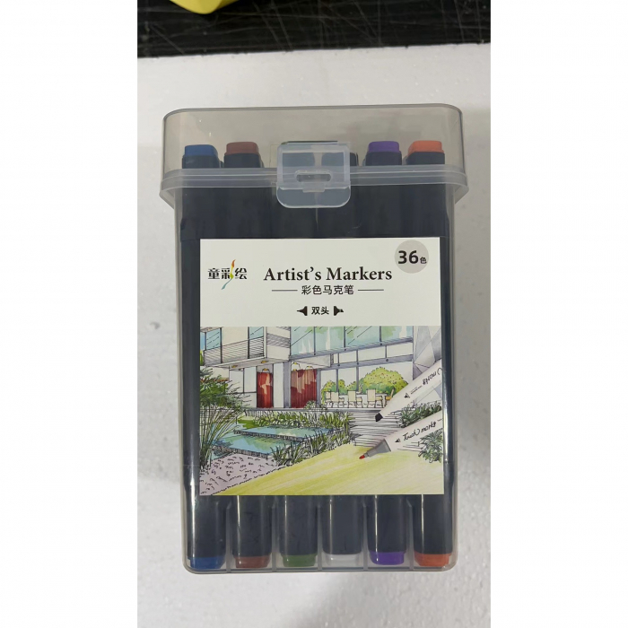 Set 36 Markere cu Alcool Twin Touch, Cutie Plastic Inclusa, Flippy, Multicolor [1]