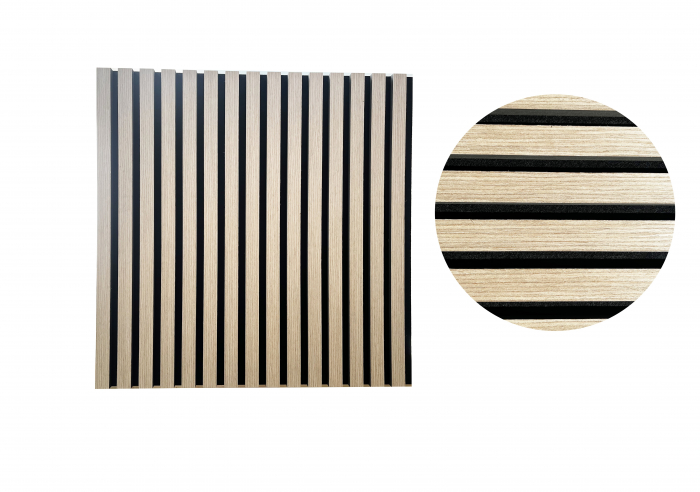 Set 4 buc Panou riflat acustic, stejar, UnicSpot, 60x60x2.1 cm [2]