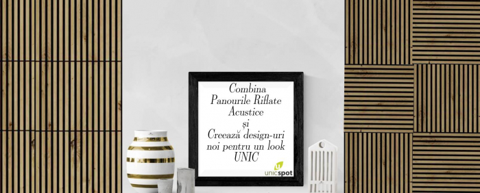 Set 4 buc Panou riflat acustic, tec, UnicSpot, 60x60x2.1 cm [5]