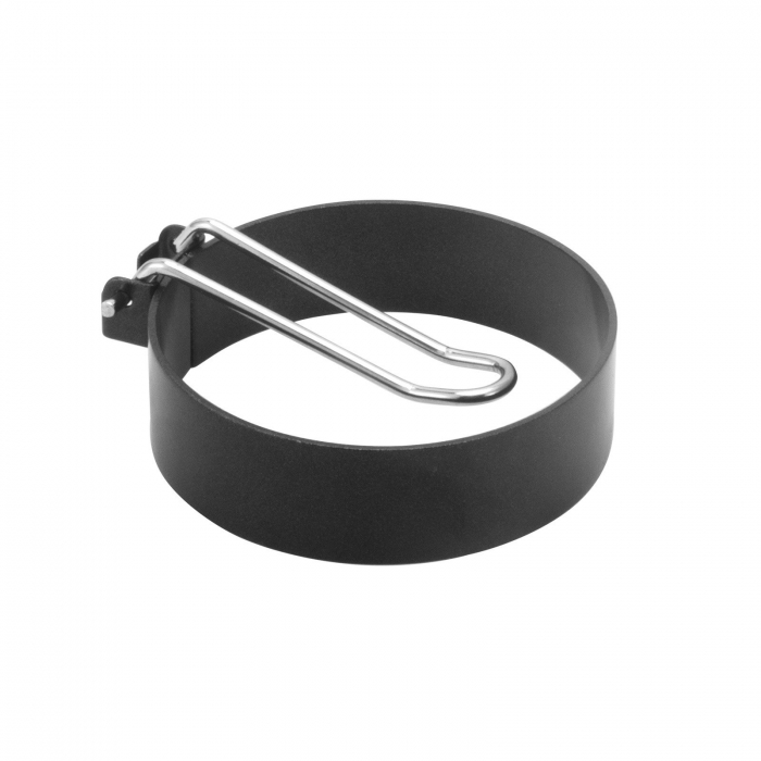 Set 4 forme pentru ou Flippy, din otel, strat antiaderent, diametru 7.5 cm, cu maner din ABS, negru [5]
