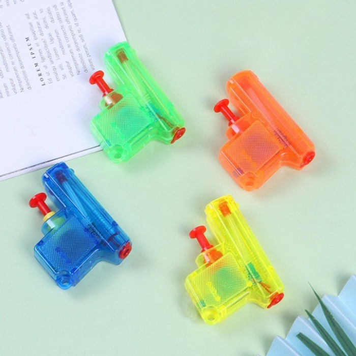 Set 4 Mini Pistoale cu ​​Apa, Flippy, Jucarii de Vara, pentru Copii, 4 Culori Transparente Random [7]