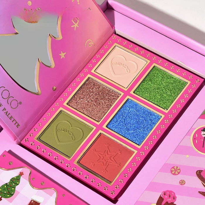Set 4 Palete de Machiaj, KEVIN &amp; COCO, Christmas Jingle, 21 culori, 27.3 x 20.8 x 2.4 cm [8]
