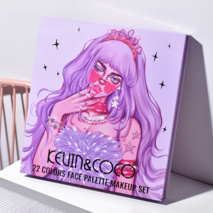 Set 4 Produse de Machiaj, KEVIN &amp;amp; COCO, Vanilla Queen, 22 culori, 19.7 x 21.2 x 2.5 cm [2]
