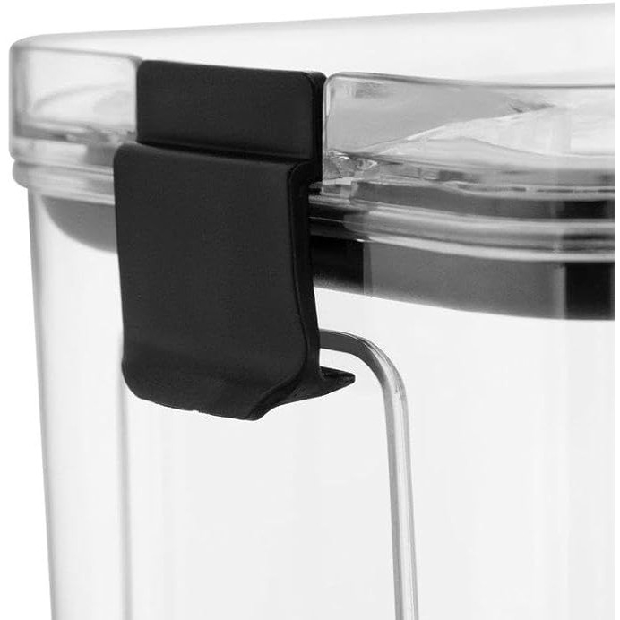 Set 4 Recipiente Depozitare Alimente, Flippy, pentru Organizare Bucatarie, cu Inchidere Ermetica, Transparent, Plastic fara BPA, Compatibile cu Masina de Spalat Vase, Diferite Dimensiuni, 350 ml, 1300 [6]