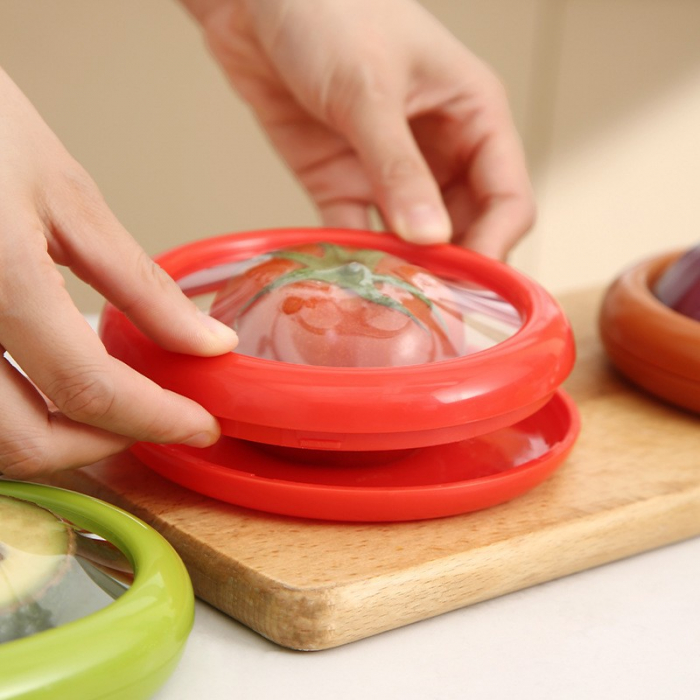 Set 4 Recipiente pentru Pastrarea Proaspata a Legumelor, Flippy, Cutii Portabile Sigilate Anti-oxidare, 4 Forme Diferite pentru Legume sau Fructe, Culori diferite [15]