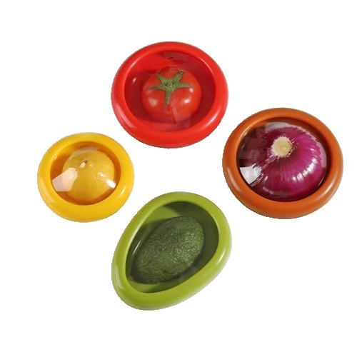 Set 4 Recipiente pentru Pastrarea Proaspata a Legumelor, Flippy, Cutii Portabile Sigilate Anti-oxidare, 4 Forme Diferite pentru Legume sau Fructe, Culori diferite [1]
