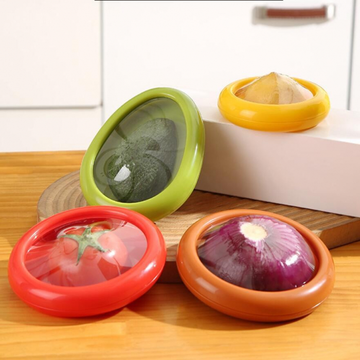 Set 4 Recipiente pentru Pastrarea Proaspata a Legumelor, Flippy, Cutii Portabile Sigilate Anti-oxidare, 4 Forme Diferite pentru Legume sau Fructe, Culori diferite [16]