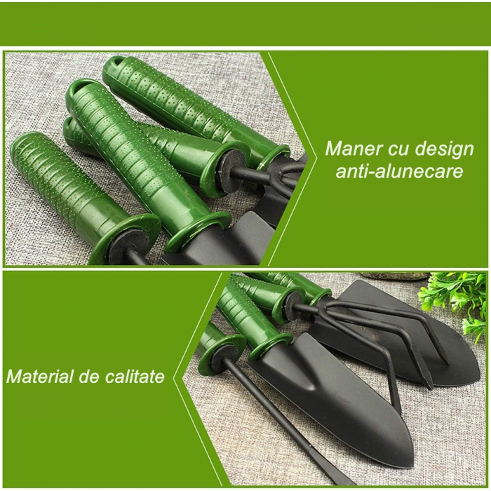 Lichidare Set 4 Unelte de Gradina Flippy, pentru Plantare Prelucrare Sol si Ingrijire Plante, Material PVC si cardboard, 25 x 8.5 cm, verde [9]