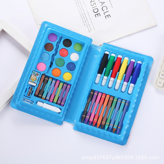 Set 42 Piese de Pictura si Desen, Flippy, Tip Penar, Model Elefant, 24.3 x 13 x 3 cm, Albastru [4]