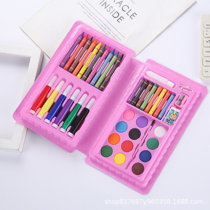 Set 42 Piese de Pictura si Desen, Flippy, Tip Penar, Model Pisicuta, 24.3 x 13 x 3 cm, Roz [4]
